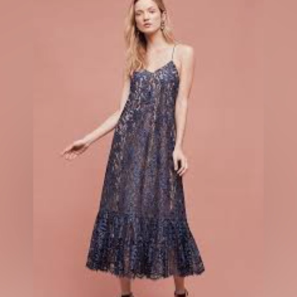 2 for $20 😍 Anthropologie Moulinette Soeurs Celestial Lace Maxi Dress – Size 8